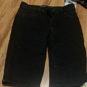 Black jean shorts